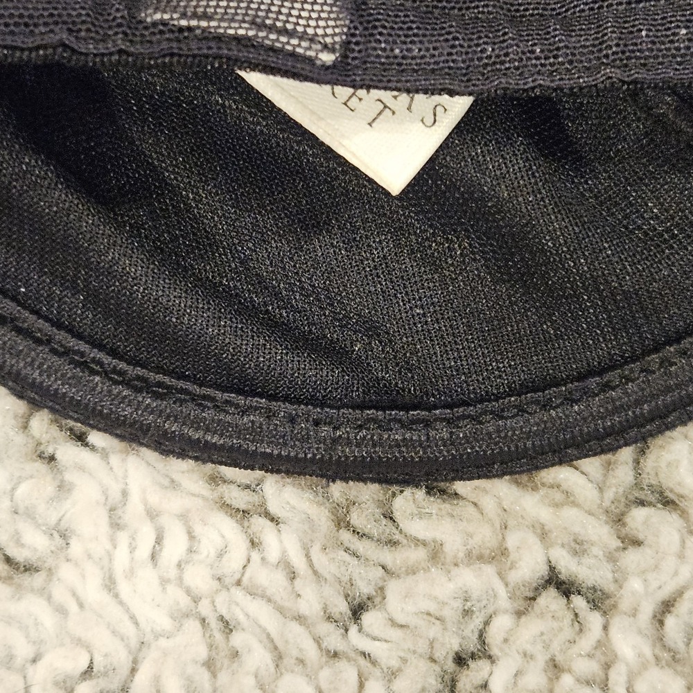 Victoria Secret Vintage 34D Black Floral Velvet Burnout Sheer Wired Bra 1996 - Picture 9 of 10